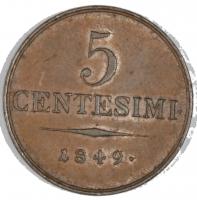 5 Centesimo 1849 M, vzgl.+ 