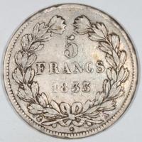 5 Francs 1833 A, s/ss 