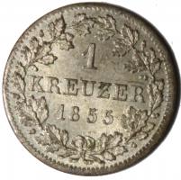 1 Kreuzer 1855 glatter Rand. stfr. 