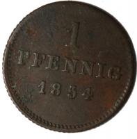 1 Pfennig 1854 ss/vzgl 