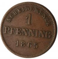 Bayern 1 Pfennig 1865 ss+ 