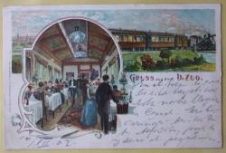 Ansichtskarte Gruss aus dem D.Zug. 
