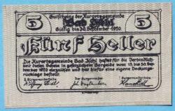 MÜNZEN MACHO notgeld : Bad Ischl 5 Heller 6.4.1920 