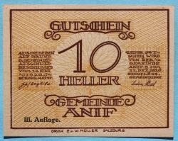 Anif 10 Heller 28.6.1923 