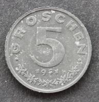 Österreich, 5 Groschen 1951 