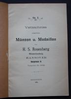 H.S.Rosenberg, Verzeichniss verkäüflicher Münzen und Medaillen No.8. 1900 