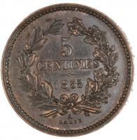 5 Centimes 1855 A, vzgl.+ 