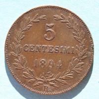 San Marino, 5 Centesimi 1894 R, Schrötlingsriss 