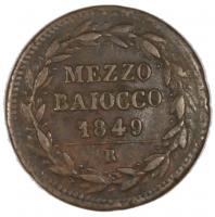 Mezzo Baiocco 1849 R, ss. 